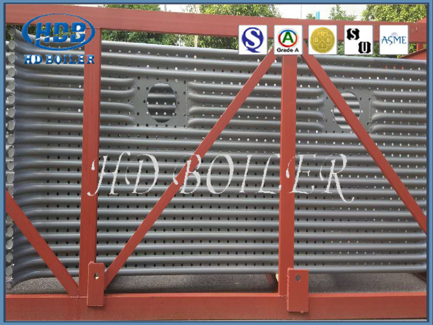 ASME Standar Suku Cadang Boiler Baja Karbon / Stainless / Paduan Tabung Panel Dinding Air Dalam Boiler